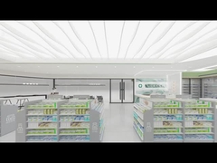 02-DYJYS, Elegant and Simple Style Pharmacy Shop Project, Pharmacy Display Racks